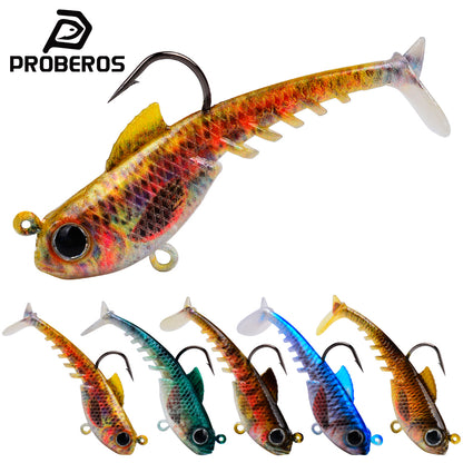 SUNLURE  1PC Soft VIB Swimbait with Single Hook, 5 Colors 6.5g/9.5g/13.5g Lead Jig Head Minnow Lure
