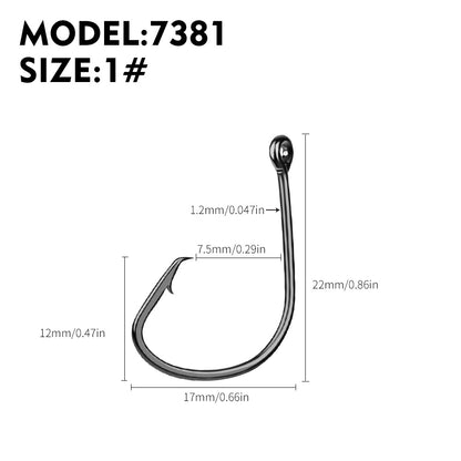 PROBEROS 2BOX 50pcs/box High Carbon Steel Octopus Hooks Strong Pulling Force Sharp fishing Hooks