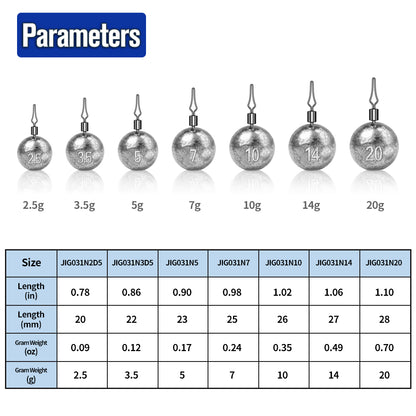 PROBEROS 10 PCS Lead Fishing Weights Sinkers 2.5#-20# Lead Jig Head Accessories