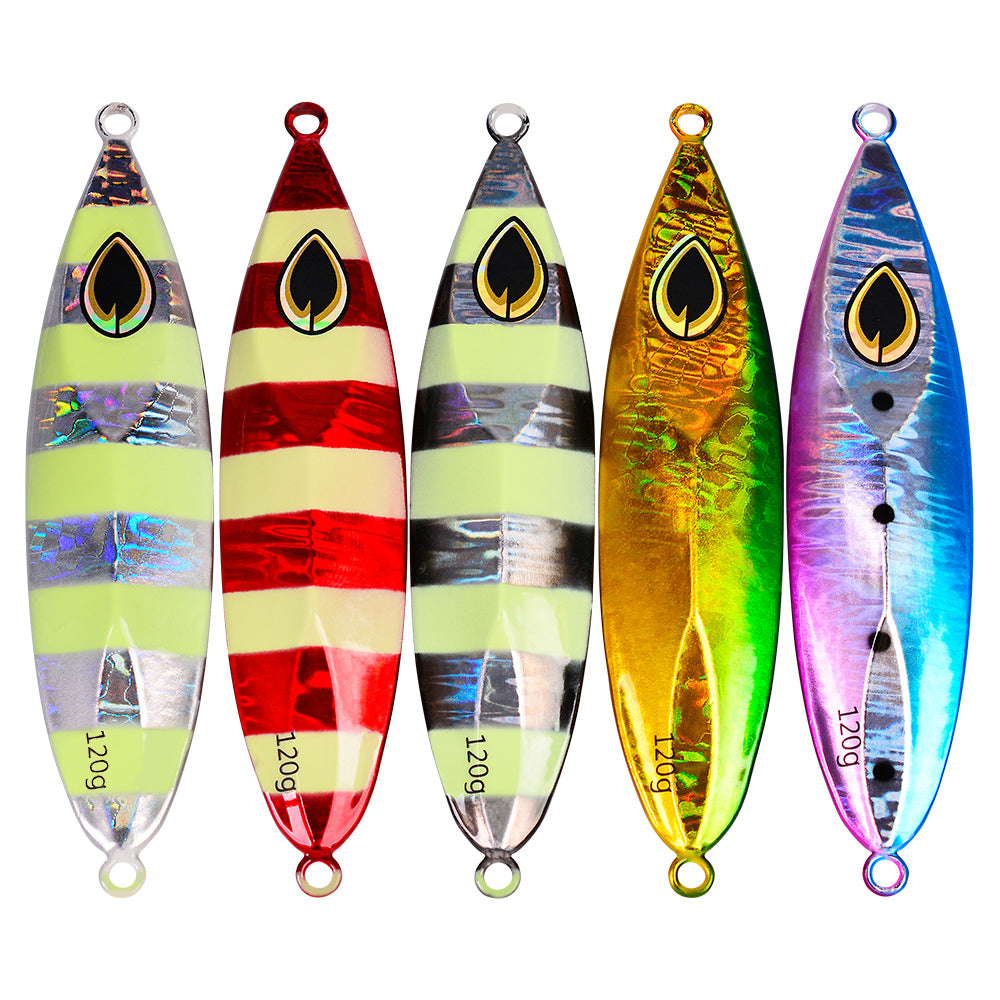 PROBEROS 5PCS Kovové Jig Rybářské návnady 80-120g Kovové rybaření Světelné návnady slané vody Návnady Articulos De Pesca Isca Umělé falešné ryby