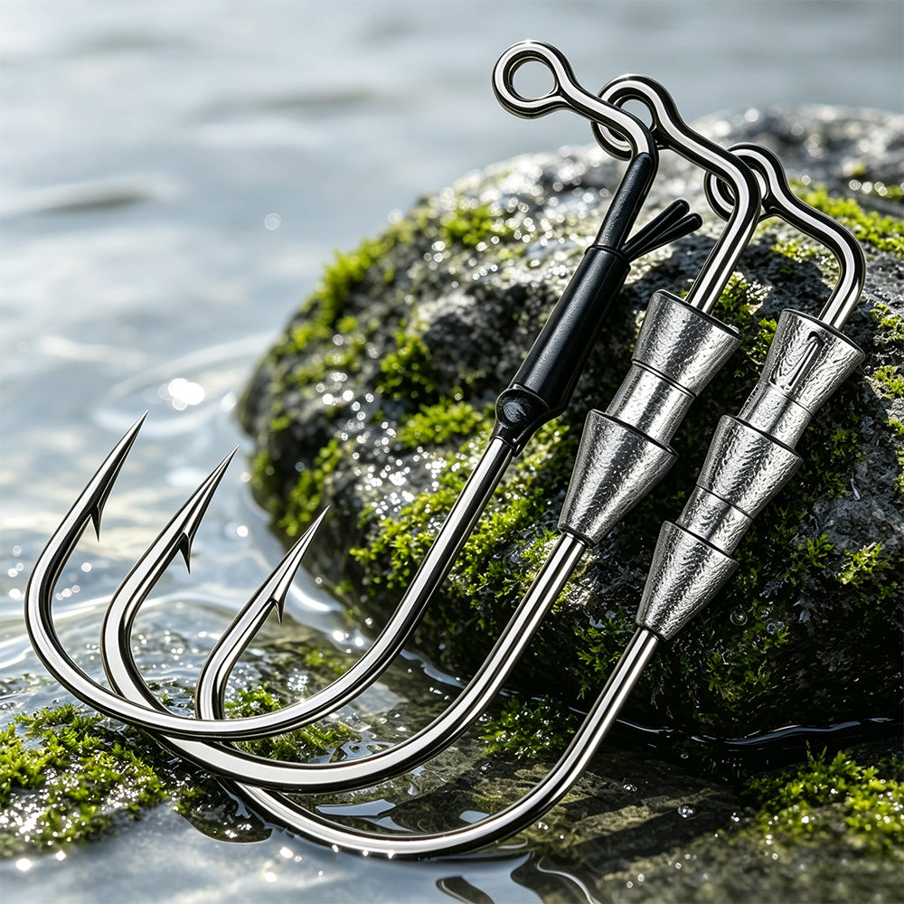 PROBEROS JIG056 Multi-Spike Lead Jig Head Hooks (10-Pack)