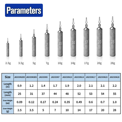 PROBEROS 10Pcs Lead Fishing Weights Sinkers 2.5# - 28# Lead Jig Head Accessories