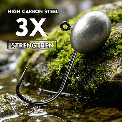 PROBEROS JIG052 Oval Lead Jig Head Hooks 1.5g-7g (10-Pack)