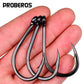 Proberos 100pcs Steel Hooks Premium Carbon Steel Circle Fishing Hooks, Corrosion-ResistantUltra-Sharp for Saltwater & Freshwater - Proberos