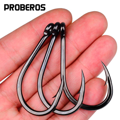 Proberos 100pcs Steel Hooks Premium Carbon Steel Circle Fishing Hooks, Corrosion-ResistantUltra-Sharp for Saltwater & Freshwater