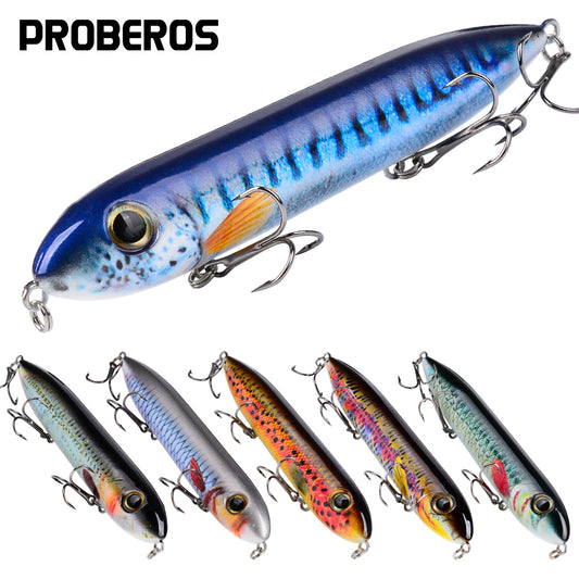 PROBEROS 5PC Top Water Pencil Lure Artificial Hard fishing Baits Wobbler Water Surface Fish Leurre 12g/10.2cm,26g/13.5cm 1PC
