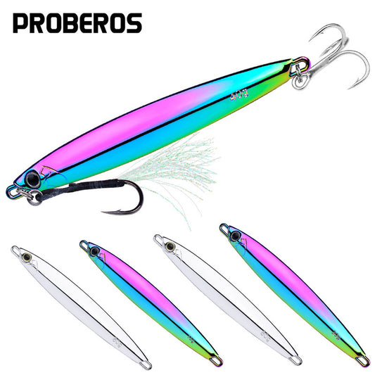 PROBEROS 5 件电镀勺形金属跳汰鱼饵 0.35 盎司-2.8 盎司硬饵鲈鱼钓鱼饵钓具鳟鱼跳汰鱼饵