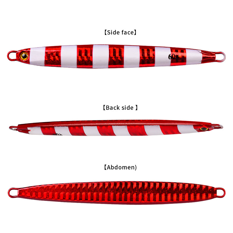 PROBEROS 5pcs Cranky Slow Pitch Jigs, 10g/20g/30g/40g/60g/80g, Luminous Metal Casting Lure, Saltwater Fishing Tackle for Amberjack, Lead, Easter/Independence Day/Thanksgiving/Christmas Festive Fishing Gear