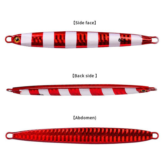 PROBEROS 5pcs Cranky Slow Pitch Jigs, 10g/20g/30g/40g/60g/80g, Luminous Metal Casting Lure, Saltwater Fishing Tackle for Amberjack, Lead, Easter/Independence Day/Thanksgiving/Christmas Festive Fishing Gear - Proberos