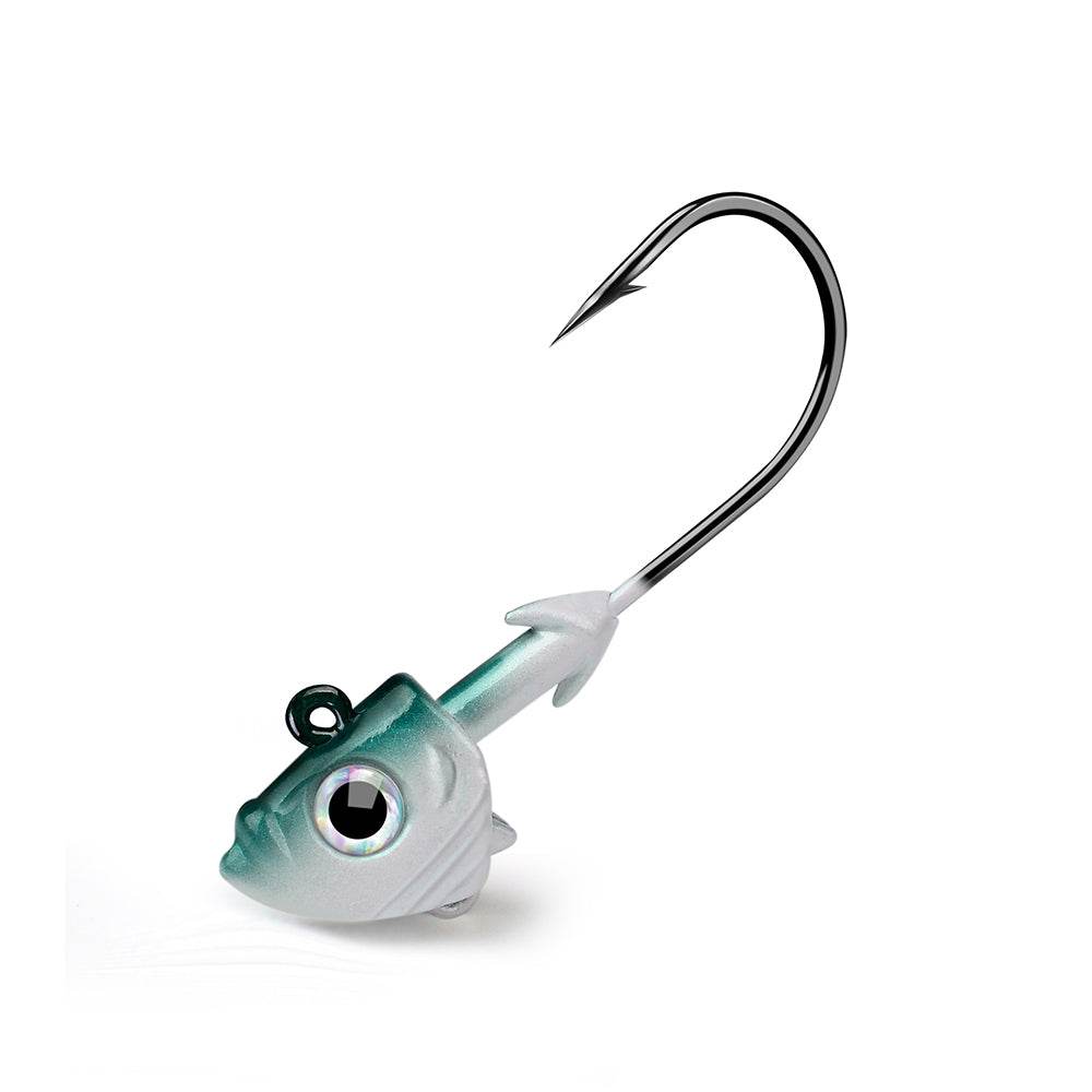 PROBEROS® Lure Head Hook Fish Head Lead Head Hook Weighted Soft Bait Anti-Bottom Fish Lure Fishing Gear Accessories 20pcs - Proberos
