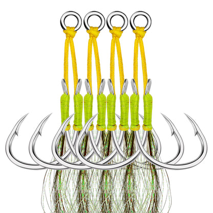 PROBEROS 5PC Sea Fishing Tackle Slow Jigging Fishing Hook Glow Double Assist Hooks