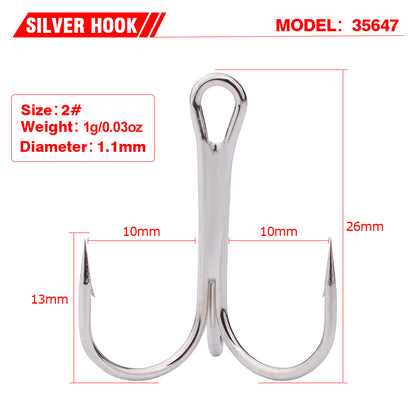 PROBEROS Fish Hook 2/4/6/8/10# Sanben Hook Lure Hook Tied Hair Hook Tackle 100pcs