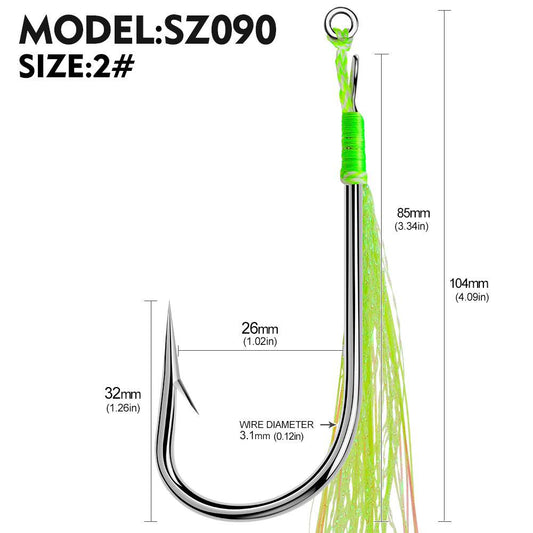 PROBEROS 4package 5PC/package Sea.Yolo 5pcs/pack Jig Fishing Hook High Carbon Steel Iron Plate Single Hook Barbed Ocean Boat Fishing Gear Accessories - Proberos