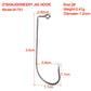 PROBEROS 50PCS Hooks Long Shank Fishhooks Carbon Steel Fishing Hook Barbed Carp Single Hooks Fishing Accessories - Proberos