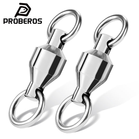 PROBEROS&nbsp;10Pcs&nbsp;Double-Headed Welded Bearing Swivel 8-Shaped Ring Connector 0#-10# Copper + Stainless Steel Fishing Tackle