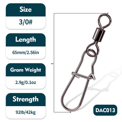 PROBEROS DAC013 American Swivel with Enhanced Snap 14#-5/0# 20Pcs