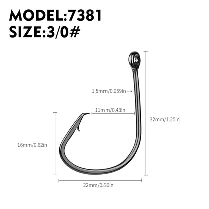 PROBEROS 2BOX 50pcs/box High Carbon Steel Octopus Hooks Strong Pulling Force Sharp fishing Hooks