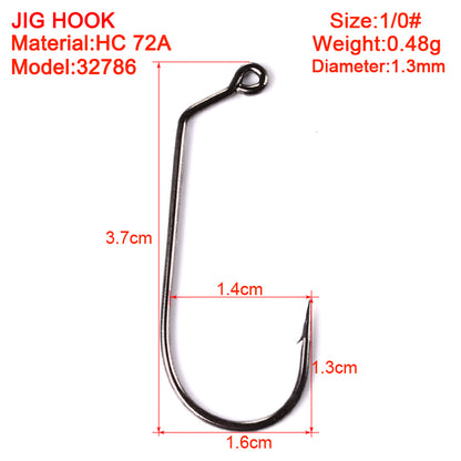 PROBEROS 100PCS  High Carbon Steel Long Shank Jig Head Mold Aberdeen Hook Saltwater Fishing Tackle
