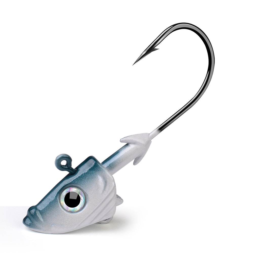 PROBEROS® Lure Head Hook Fish Head Lead Head Hook Weighted Soft Bait Anti-Bottom Fish Lure Fishing Gear Accessories 20pcs - Proberos