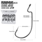 PROBEROS 100Pcs Of High Carbon Steel Bait Soft Hook C-type Drilling Rig Hook Long Handle Worm Gear With Thorns Offset Fishing Hook