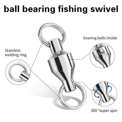 PROBEROS DAC004 Double-Ring Bearing Swivels 0#-10# 10Pcs