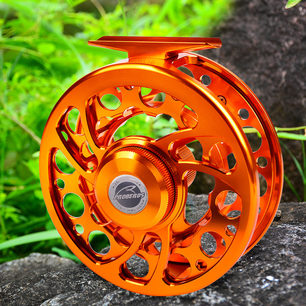PROBEROS CNC Aluminum Fly Reel, 5/7, 7/9, 9/10 Sizes, 3 Colors Fly Reel with Zero Deviation Spool