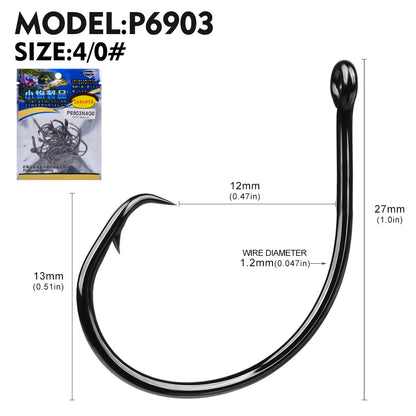 PROBEROS 100pcs Circle Barbed Octopus Hooks Super pulling force High Carbon Steel Strong Offset Hooks For Catfish Freshwater