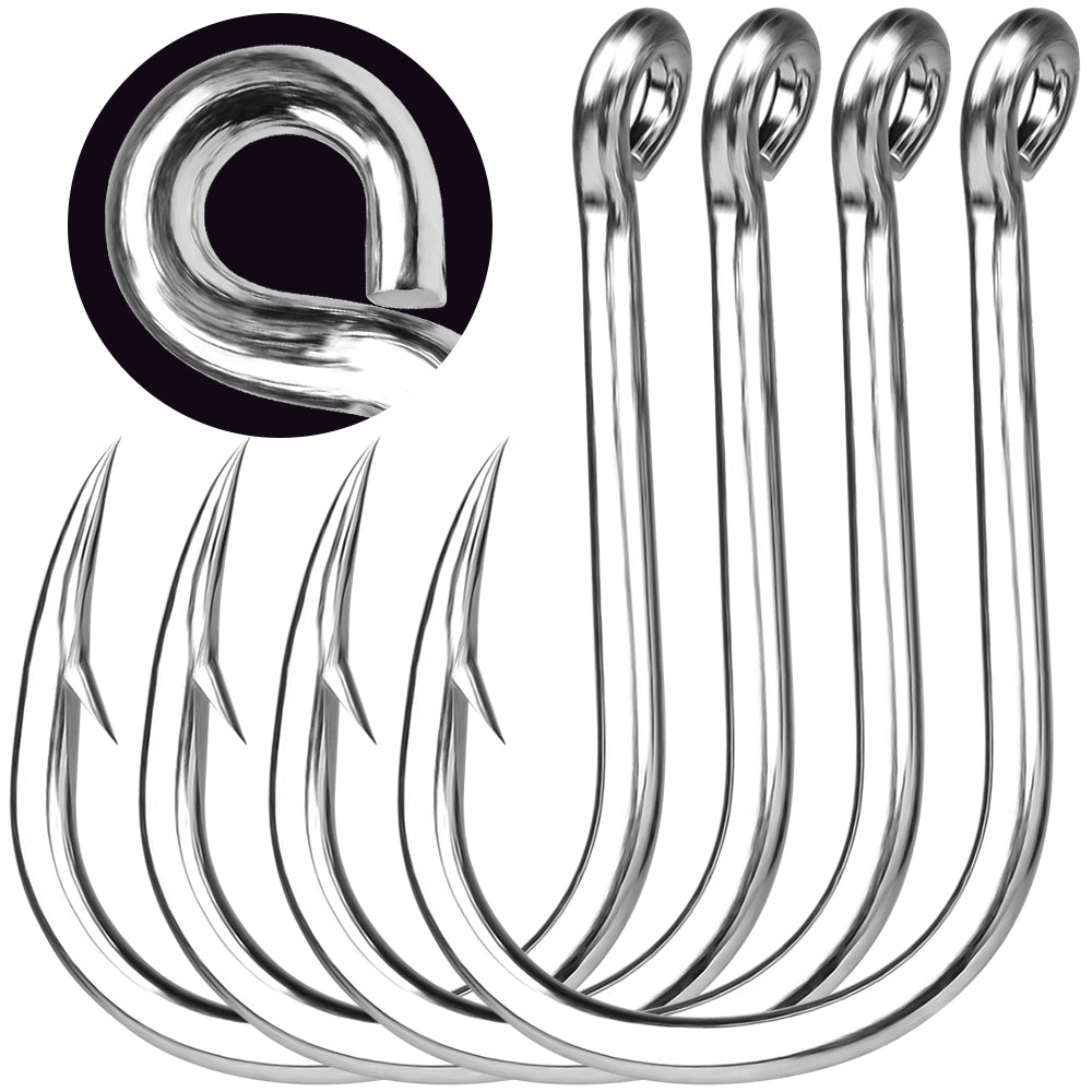 PROBEROS 50PCS  Saltwater Jigging Hooks, Stainless Steel Heavy Duty Super Strong For Vertical Metal Jig