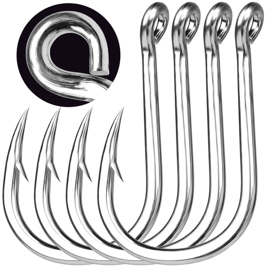 PROBEROS 50PCS  Saltwater Jigging Hooks, Stainless Steel Heavy Duty Super Strong For Vertical Metal Jig