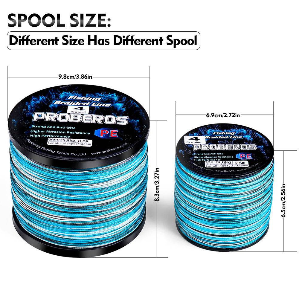 PROBEROS 1000m Braided Fishing Line 4 Strand Graphene HydroSync｜Instant Strike from Streams to Abyss - Proberos