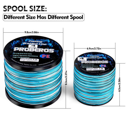 PROBEROS 1000m Braided Fishing Line 4 Strand Graphene HydroSync｜Instant Strike from Streams to Abyss - Proberos