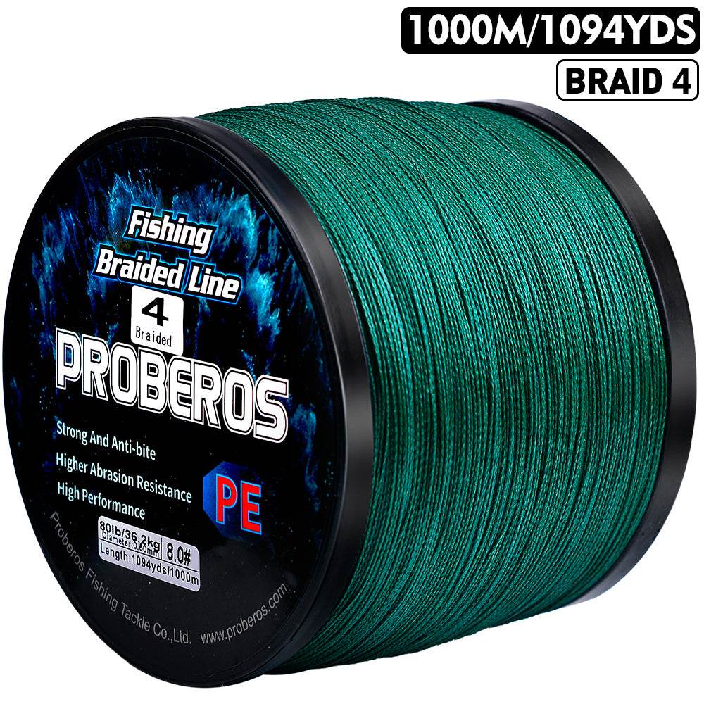 PROBEROS 1000m Braided Fishing Line 4 Strand Graphene HydroSync｜Instant Strike from Streams to Abyss - Proberos