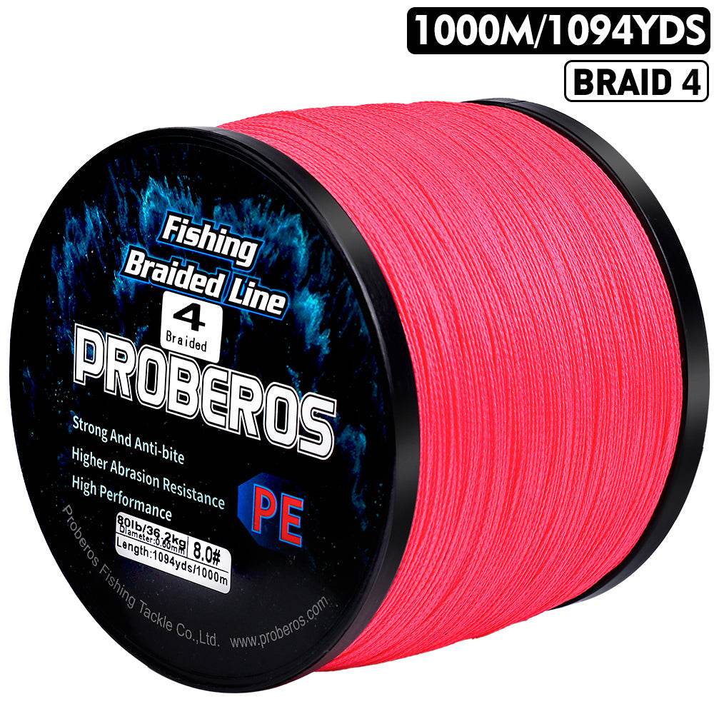 PROBEROS 1000m Braided Fishing Line 4 Strand Graphene HydroSync｜Instant Strike from Streams to Abyss - Proberos