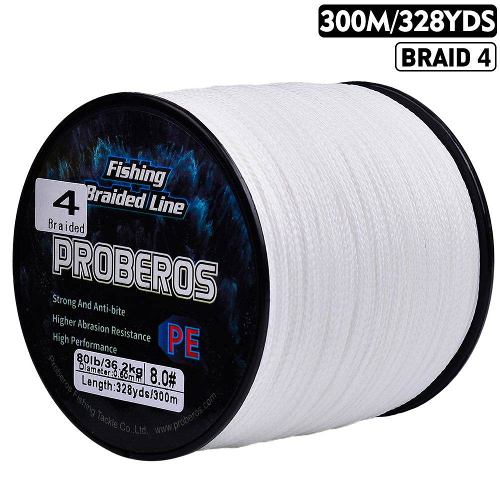 PROBEROS 300m Braided Fishing Line 4 Strand Fluorocarbon Coated|UV Shi – Proberos