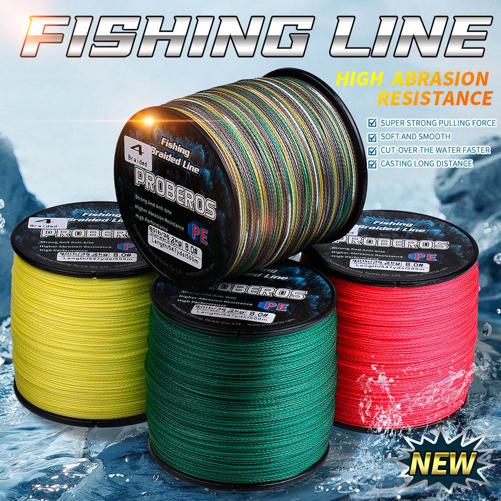 PROBEROS 500m Braided Fishing Line 4 Strand Cryo-to-Inferno Proof｜Ice Fishing to Tropical Battles - Proberos