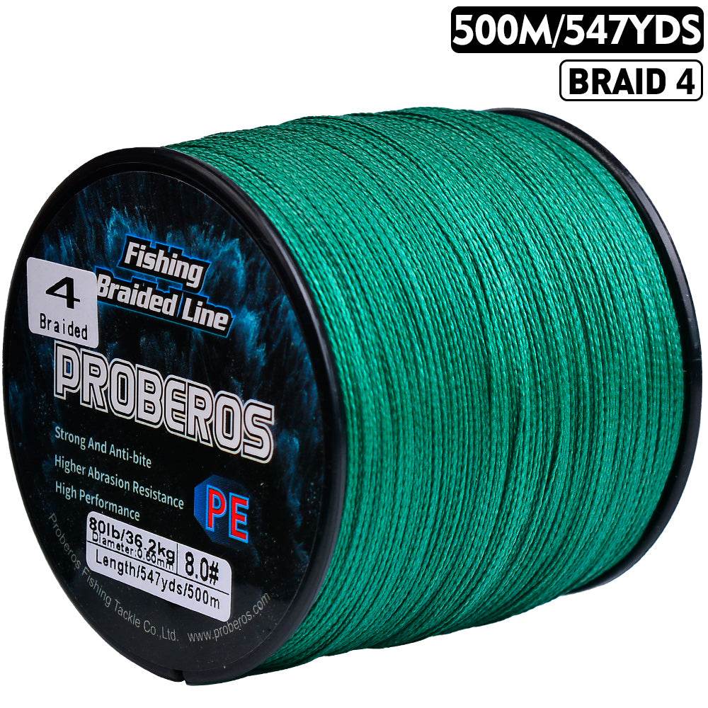 PROBEROS 500m Braided Fishing Line 4 Strand Cryo-to-Inferno Proof｜Ice Fishing to Tropical Battles - Proberos