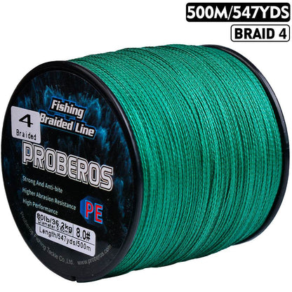PROBEROS 500m Braided Fishing Line 4 Strand Cryo-to-Inferno Proof｜Ice Fishing to Tropical Battles - Proberos