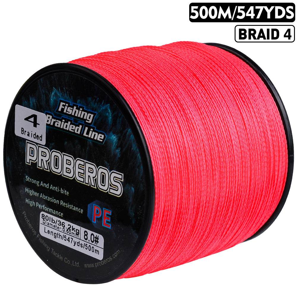 PROBEROS 500m Braided Fishing Line 4 Strand Cryo-to-Inferno Proof｜Ice Fishing to Tropical Battles - Proberos