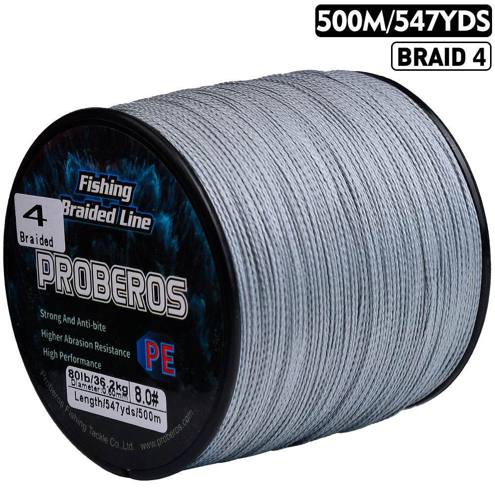PROBEROS 500m Braided Fishing Line 4 Strand Cryo-to-Inferno Proof｜Ice Fishing to Tropical Battles - Proberos
