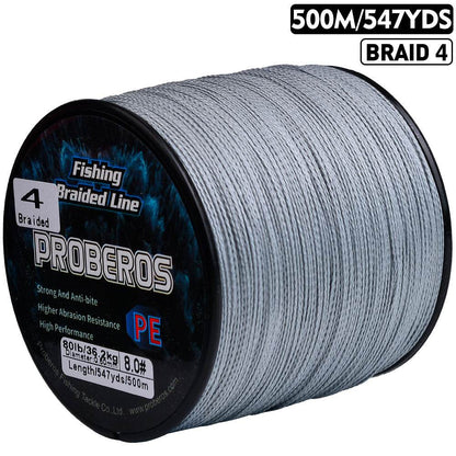 PROBEROS 500m Braided Fishing Line 4 Strand Cryo-to-Inferno Proof｜Ice Fishing to Tropical Battles - Proberos