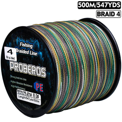 PROBEROS 500m Braided Fishing Line 4 Strand Cryo-to-Inferno Proof｜Ice Fishing to Tropical Battles - Proberos