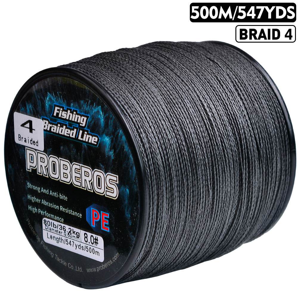 PROBEROS 500m Braided Fishing Line 4 Strand Cryo-to-Inferno Proof｜Ice Fishing to Tropical Battles - Proberos