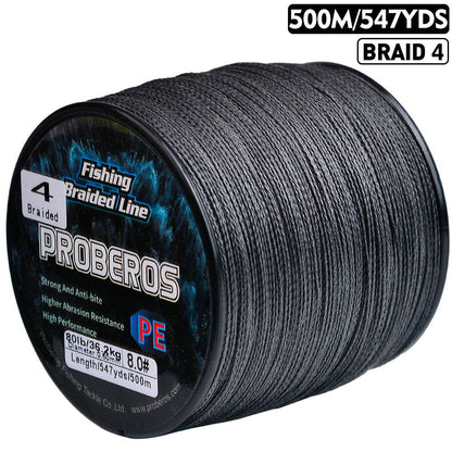 PROBEROS 500m Braided Fishing Line 4 Strand Cryo-to-Inferno Proof｜Ice Fishing to Tropical Battles - Proberos