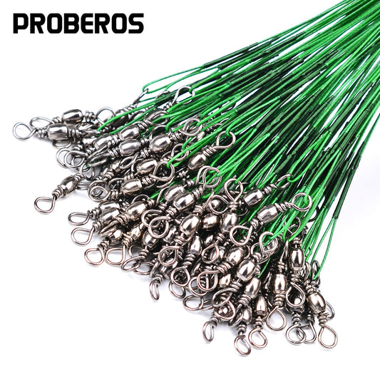 PROBEROS Lure Front Wire Anti-Bite Wire with Pin Splayed Figure-of-Eight Ring Wire Leader Lure Fishing Tackle Accessories 200pcs