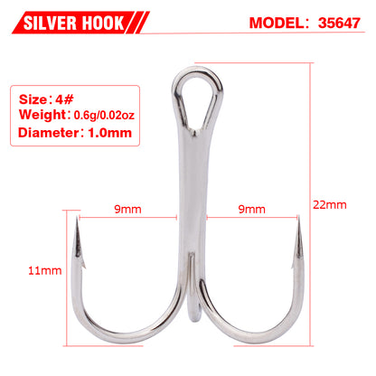 PROBEROS Fish Hook 2/4/6/8/10# Sanben Hook Lure Hook Tied Hair Hook Tackle 100pcs
