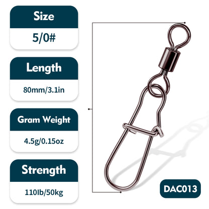 PROBEROS DAC013 American Swivel with Enhanced Snap 14#-5/0# 20Pcs