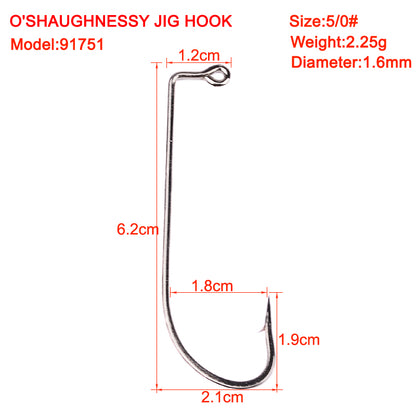 PROBEROS 50PCS  Hooks  Long Shank Fishhooks Carbon Steel Fishing Hook Barbed Carp Single Hooks Fishing Accessories