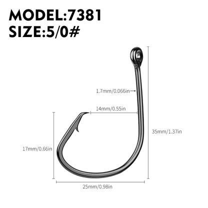 PROBEROS 2BOX 50pcs/box High Carbon Steel Octopus Hooks Strong Pulling Force Sharp fishing Hooks
