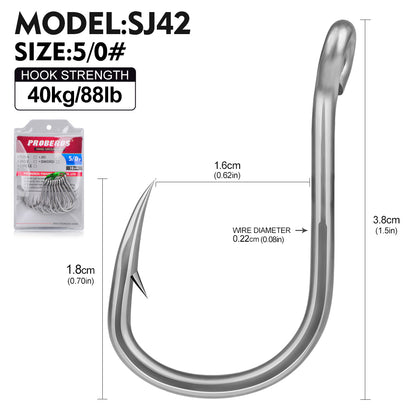 PROBEROS SJ42 Saltwater Fishing Hooks | Stainless Steel Single Hook