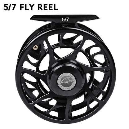 PROBEROS FR06 CNC Aluminum Fly Reel, 5/7, 7/9, 9/10 Sizes, 3 Colors Large Arbor Fly Reel, Corrosion Resistant for Freshwater  Saltwater